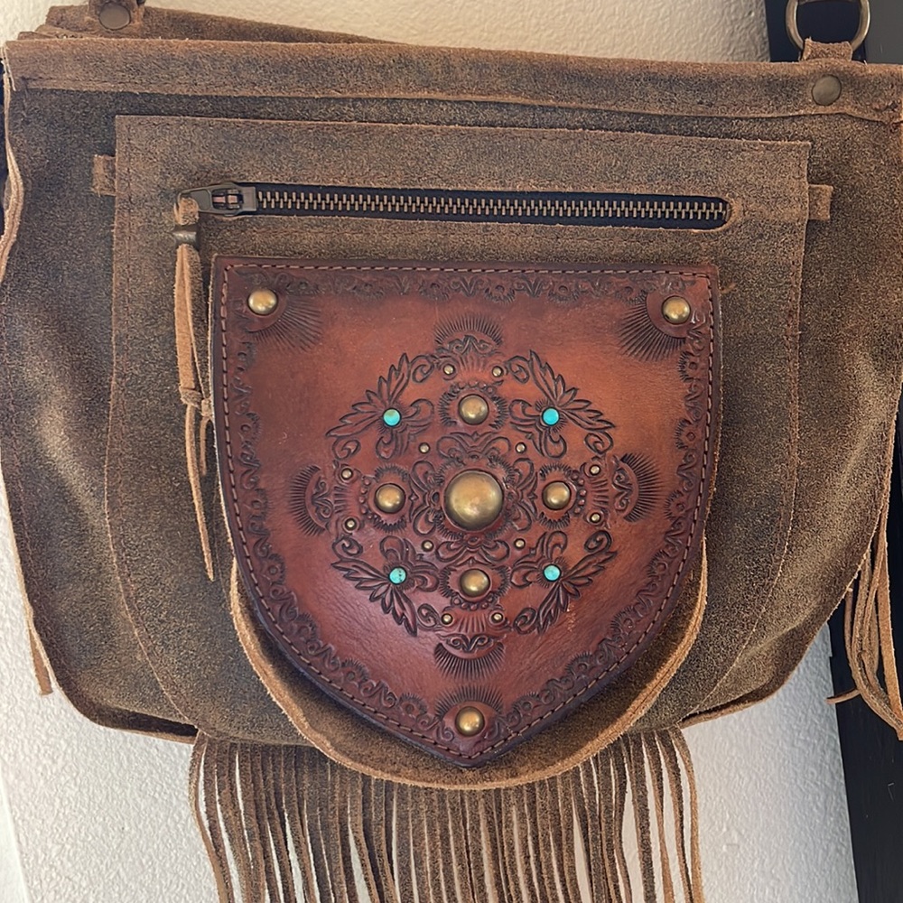 Leather Ibiza Boho Crossbody Bag